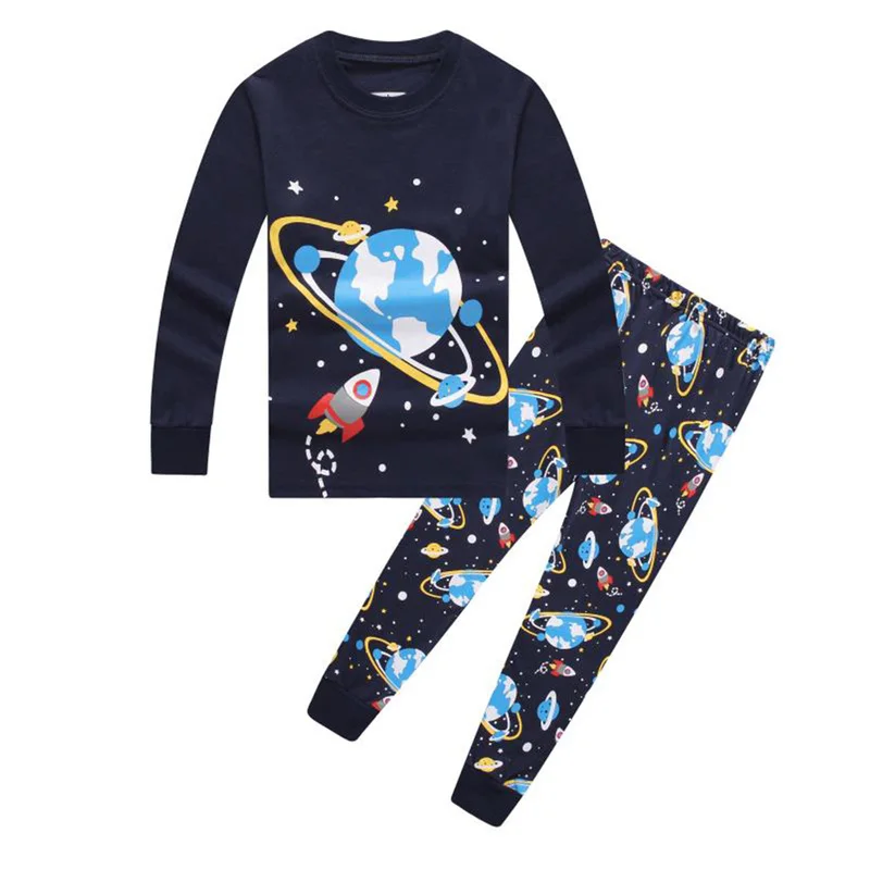 Новинка 2019 Рождественская Пижама топ с динозавром ночная рубашка космическим