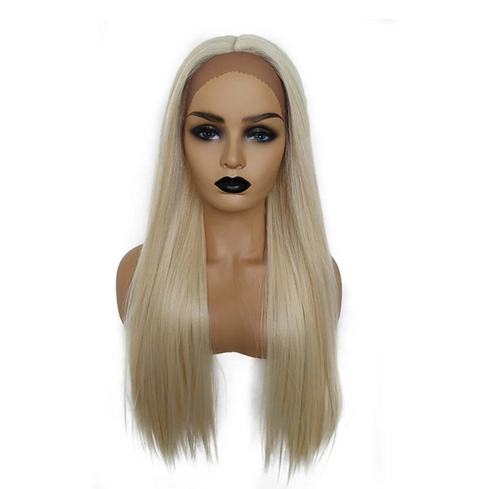 EASIHAIR длинные шелковистые прямые коричневые светлые кружевные передние парики с детскими волосами высокая плотность термостойкие синтетические парики для женщин