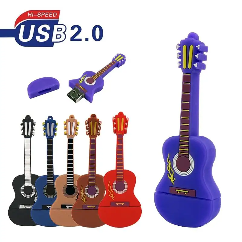 Модная мультяшная гитара скрипка 6 стилей 32 Гб 64 128 МБ флеш диск USB 2 0 Memoria Usb ручка