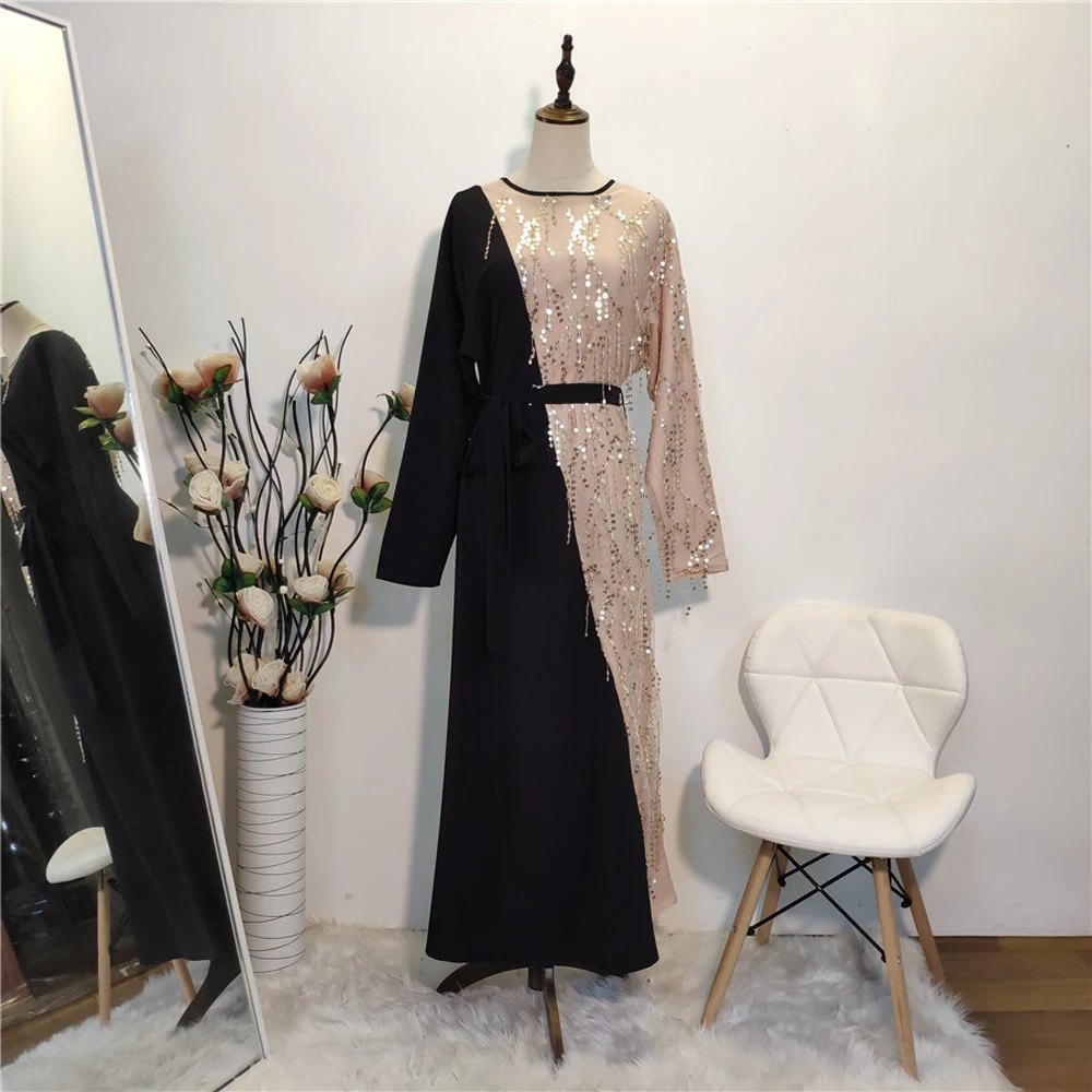 

Sequin Woman Abaya Dubai Muslim Hijab Dress muslim abayas Kaftan Caftan Islamic Clothing jilbab Dresses Robe Femme Clothes