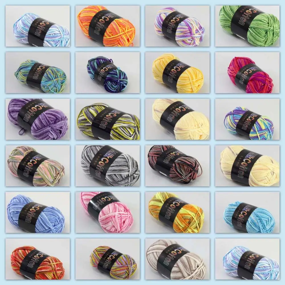 

Sale 8ballsx50g Soft Cotton Baby Yarn New Hand-dyed Wool Socks Scarf Knitting 2075-yarn D1