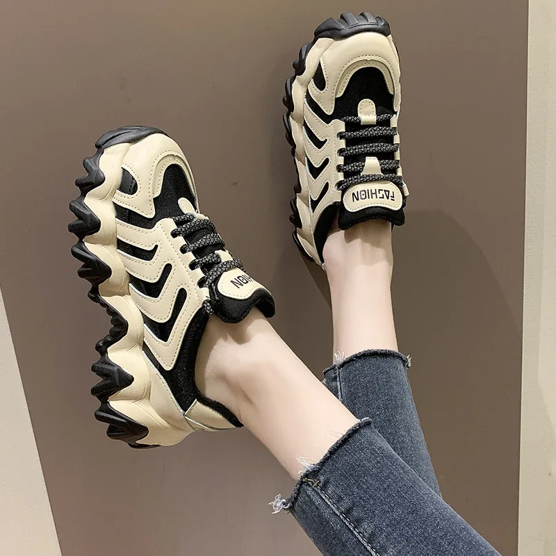 

Chunky Sneakers 2020 Women Female Fashion Sneakers Lace-up Basket Femme Dad Platform Breathable Mesh Sneakers for Women
