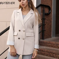 casual double breasted women jackets notched collar spring women blazer jacket autumn female outerwear elegant ladies coat 2020