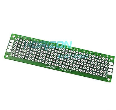 

10pcs 2x8 cm PROTOTYPE PCB 2*8cm panel double coating/tinning PCB Universal Board double Sided PCB 2.54MM board