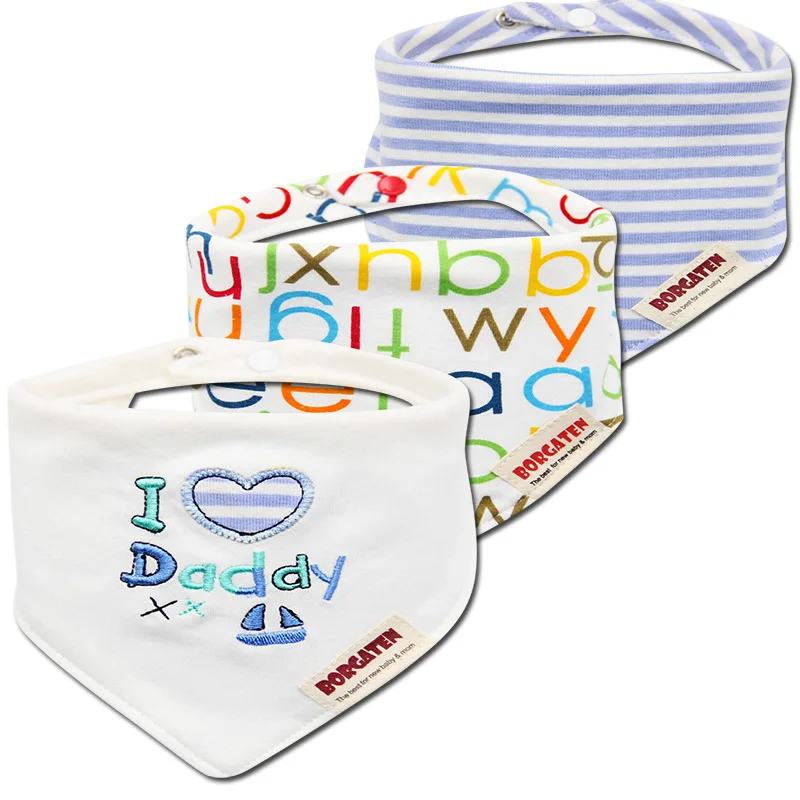 3 шт./лот Детские Мультяшные нагрудники из хлопка с принтом для новорожденных