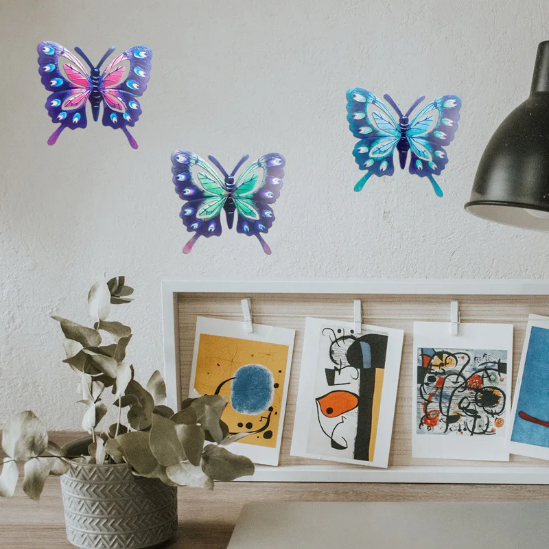 

Hot 3D Metal Butterfly Decor Inspirational Wall Decor for Home Bedroom Living Room Office Garden Hanging