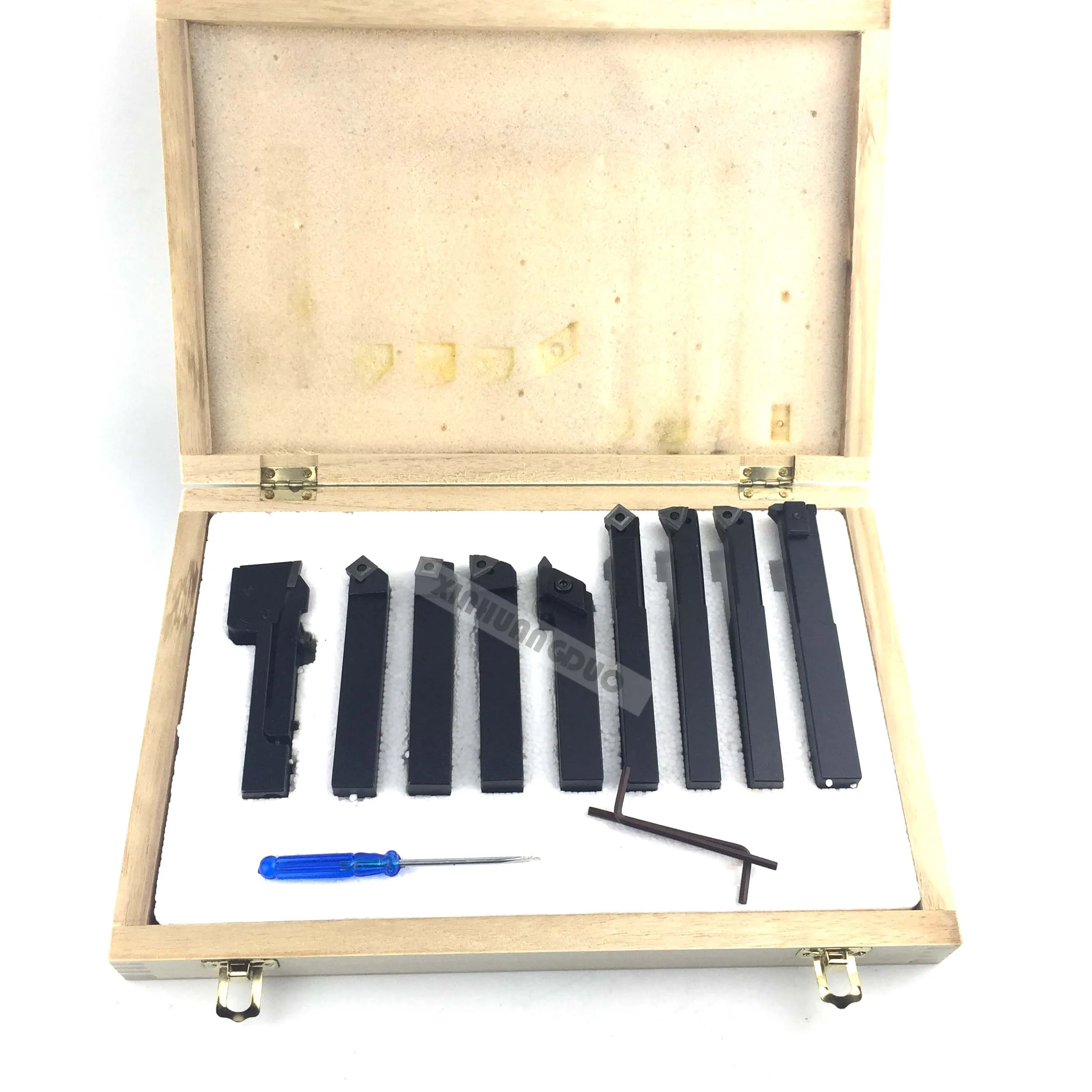 lathe cutting tools set 14mm 9pcs/set indexable carbide with tool inserts for mini | Инструменты