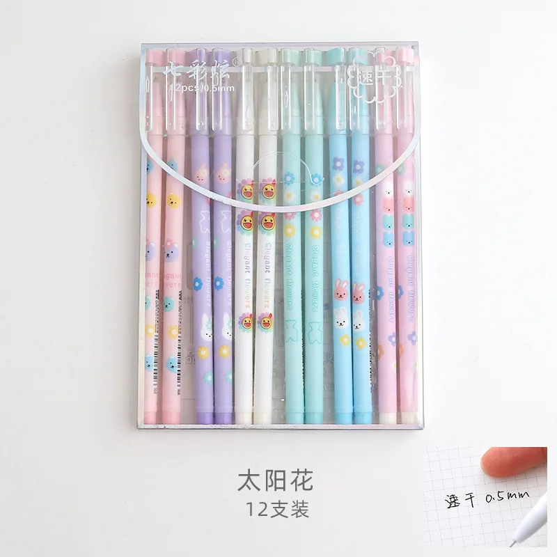 

12Pcs/Set Cute Avocado Erasable Pen Novelty Washable Magical Gel Pen 0.5mm Black Blue Ink Refills For Kids School Stationery