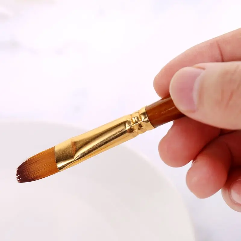

5pcs Paint Brushes Round/Filbert/Angel/Flat Nylon Hair Watercolor Paintbrushes