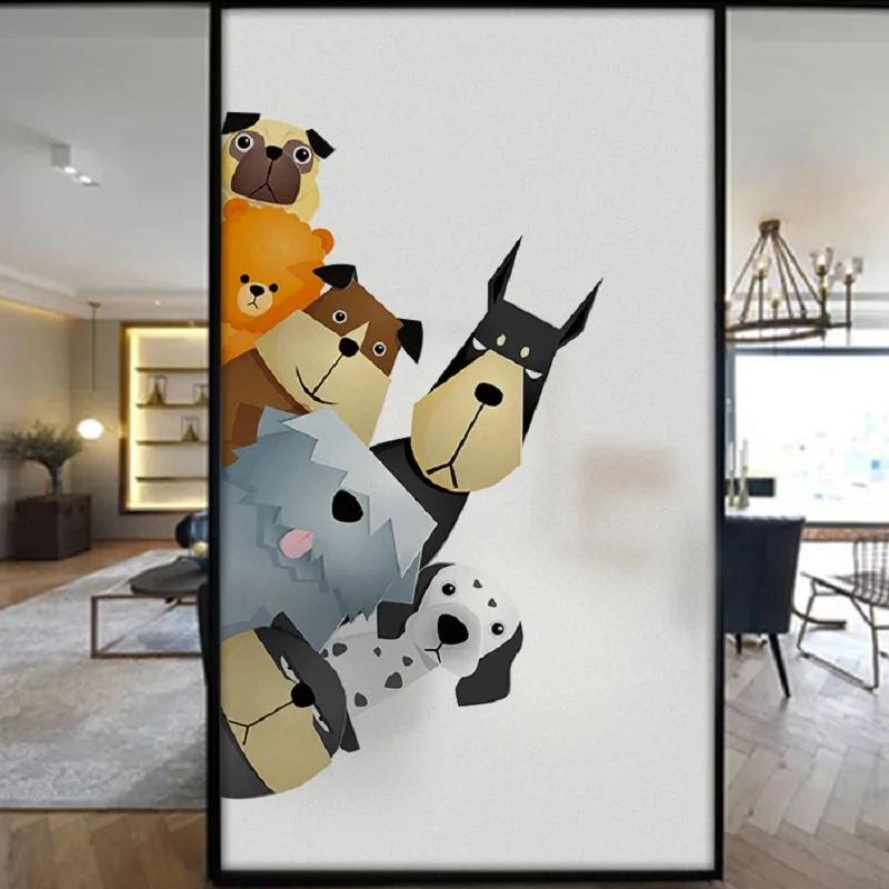 Нестандартный размер симпатичная девушка мультфильм животное Наклейка на окно