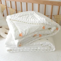 spring baby quilt soft cotton toddler bed blanket newborn cotton print embroidery kids quilt infant sleeping blanket 100x120cm