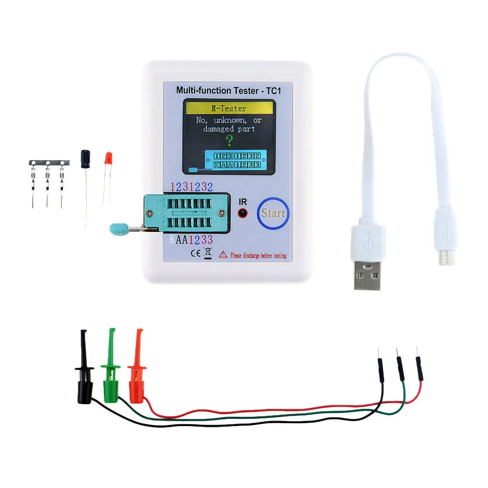 

1PCS LCR-TC1 1.8" Display Multifunctional TFT LCD Display Multi-meter Transistor Tester Diode Triode Capacitor Resistor Test