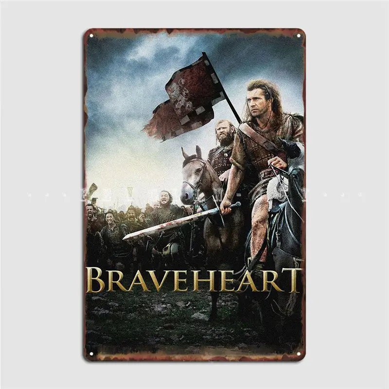 

Кинопостер Braveheart, металлический плакат с табличкой, проектирование стены, пещера, плакат для кинотеатра, жестяные плакаты
