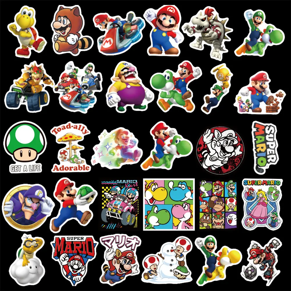 100 шт. Аниме игры Super Mario цветовой стикер карикатуры Водонепроницаемый чемодан