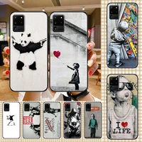 street art banksy graffiti phone case for samsung galaxy note 4 8 9 10 20 s8 s9 s10 s10e s20 plus uitra ultra black 3d hoesjes