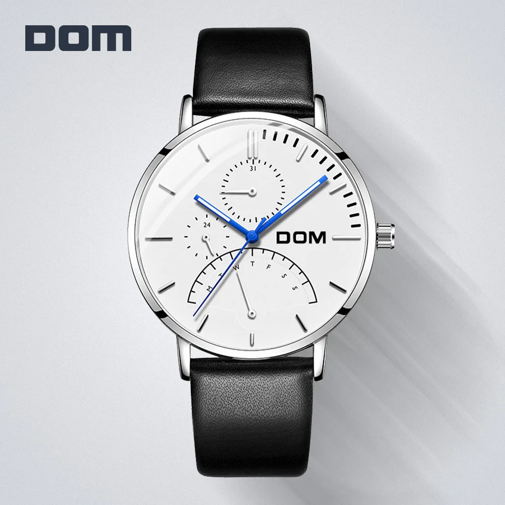 Топ Роскошные брендовые часы DOM кварцевые Для мужчин спортивные в стиле милитари