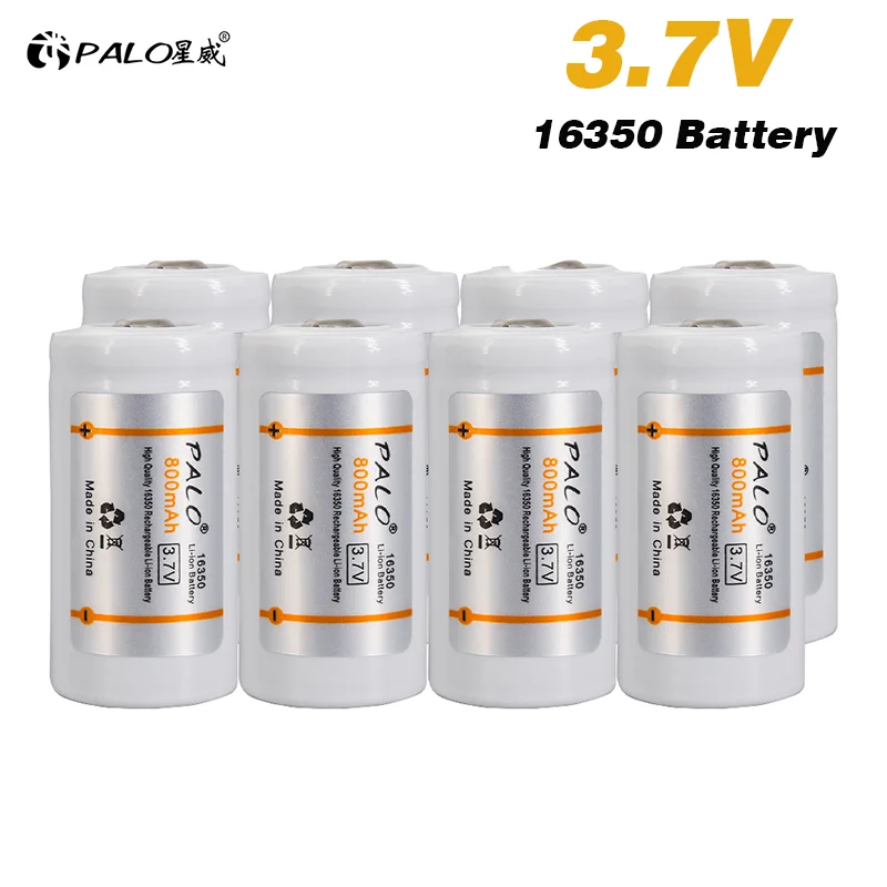Литий-ионная аккумуляторная батарея PALO 16340 16350 800 мАч 3 7 в CR123A RCR 123 ICR для камеры