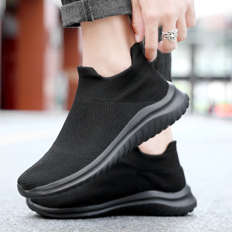 Men Sock Sneakers Winter Plush Warm Women Running Shoes Light Comfortable Weaving Sport Boot Mesh Breathable Lover Big 43 | Спорт и