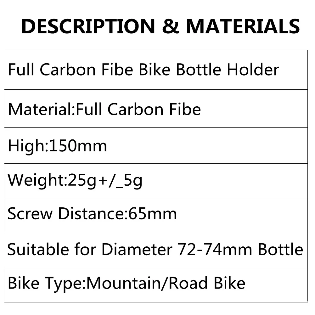 TOMTOU Full 3K Carbon Bottle Cages Bicycle Water Holder Cage Super light 25g Yellow Red Green Blue Gray |