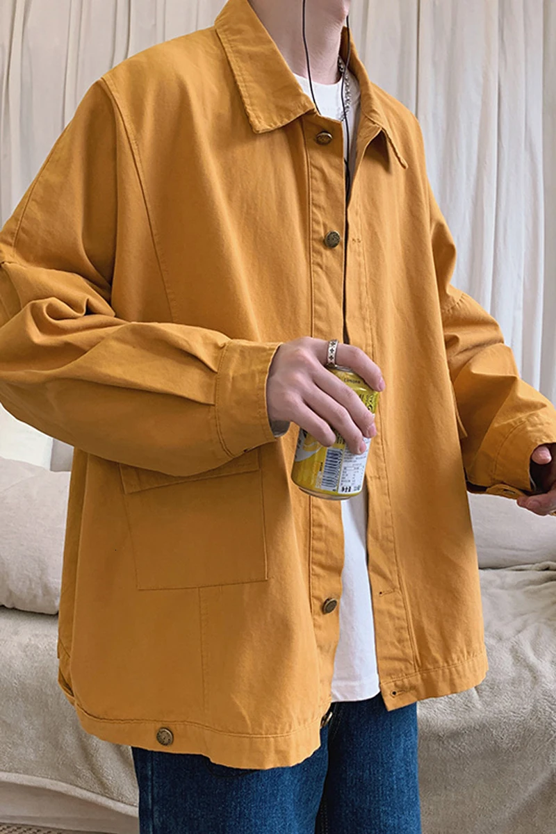 2019 осень и зима новая мужская вымытая Рабочая куртка модная повседневная