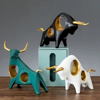 sculpture bull statue taurus figurine reisn bull symbol of the year 2021 animal ox home decor 2021 year of the ox lucky figurine