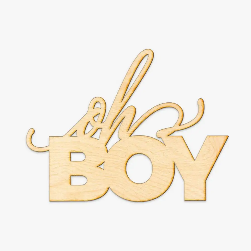 Деревянный знак деревянный oh BOY искусство лазерная резка дерева декор для