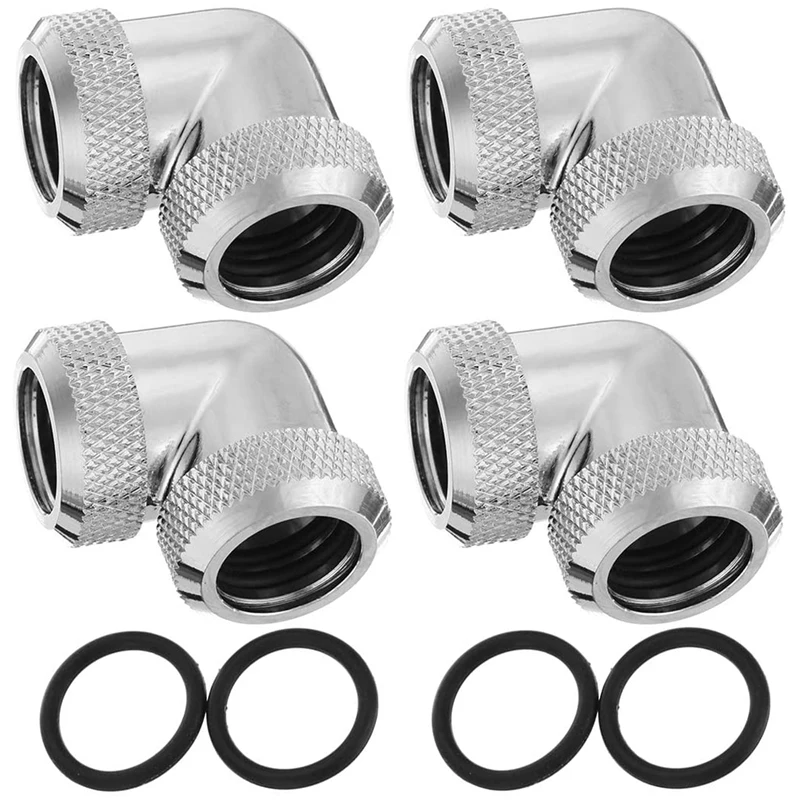 

G1/4 Inch 90 Degree Fitting 10Mm ID,14Mm OD Rigid Tubing 90 Elbow Fitting For Metal And PETG Tubing For Water Cooling
