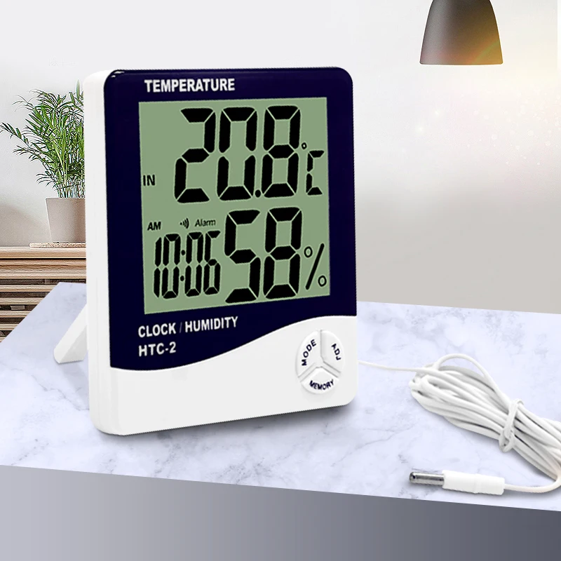 lcd electronic temperature humidity meter room digital thermometer hygrometer weather station alarm clock htc 2 free global shipping