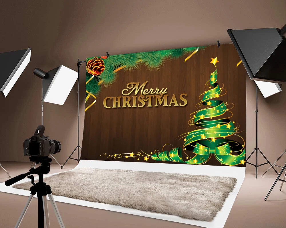 

Thin Vinyl Background Christmas Tree Printed Fashionable Festival Party Photograph Decor Merry Chirstmas Backdrop Photo