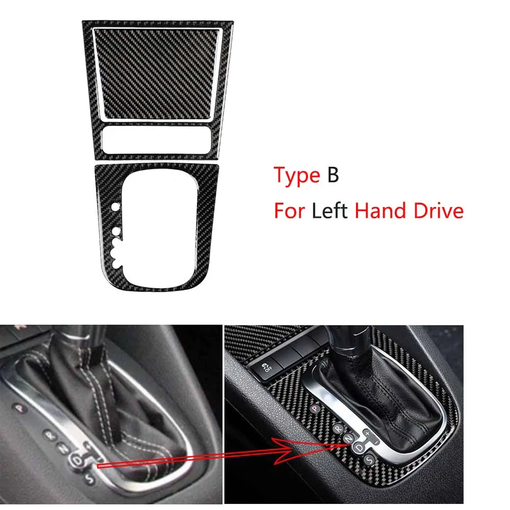 

3PCS Carbon Fiber Console Gear Shift Panel Sticker For VW Golf 6 MK6 GTI 2008-12