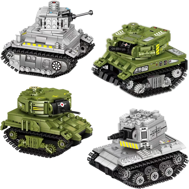 

ZHEGO War Series Tank Building Block Brick Military T54/55 Tracked Tank Armored Car 3D Modle Toys For Boy Birthday Gift