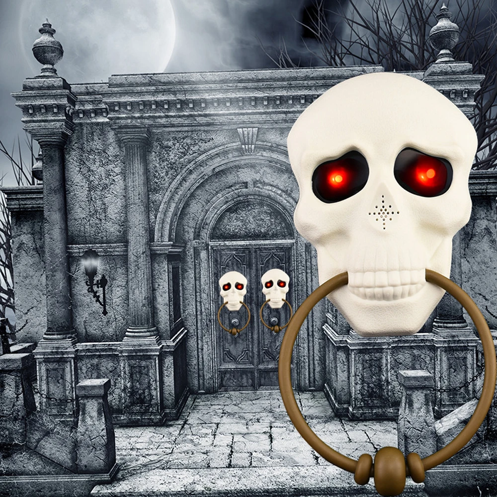 

Halloween Horror Doorbell Ghost Festival Skull Tricky Toy Haunted House Party Supplies Glowing Pumpkin Skull