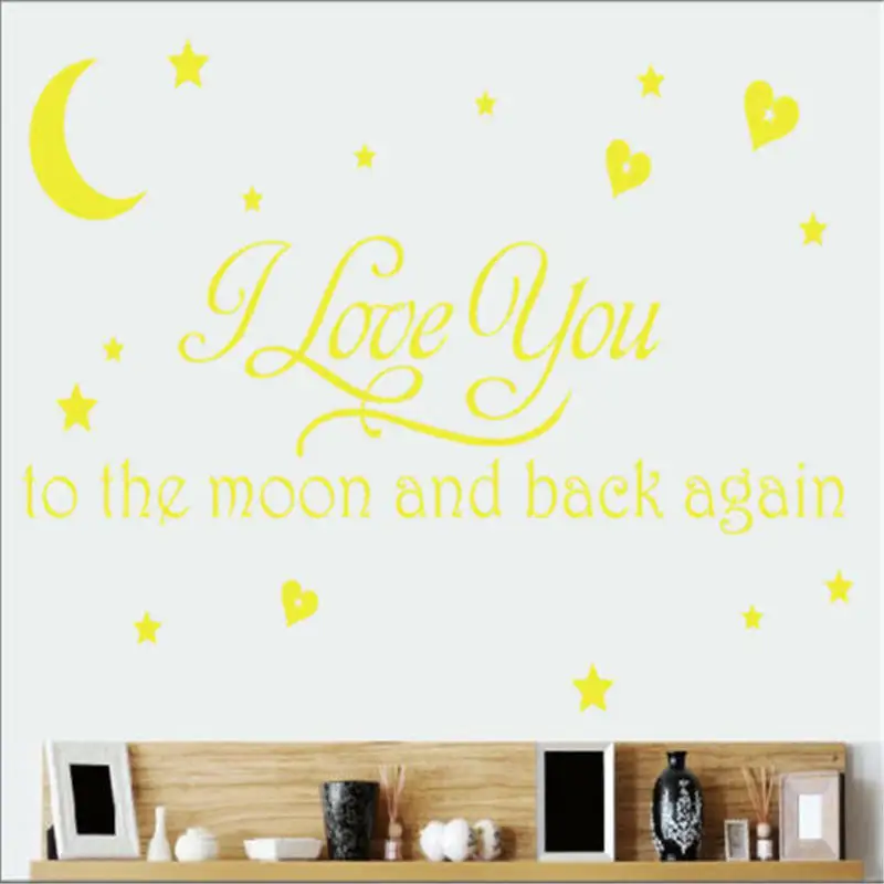 Многоцветные наклейки для украшения стен я люблю тебя на Луну и обратно детские