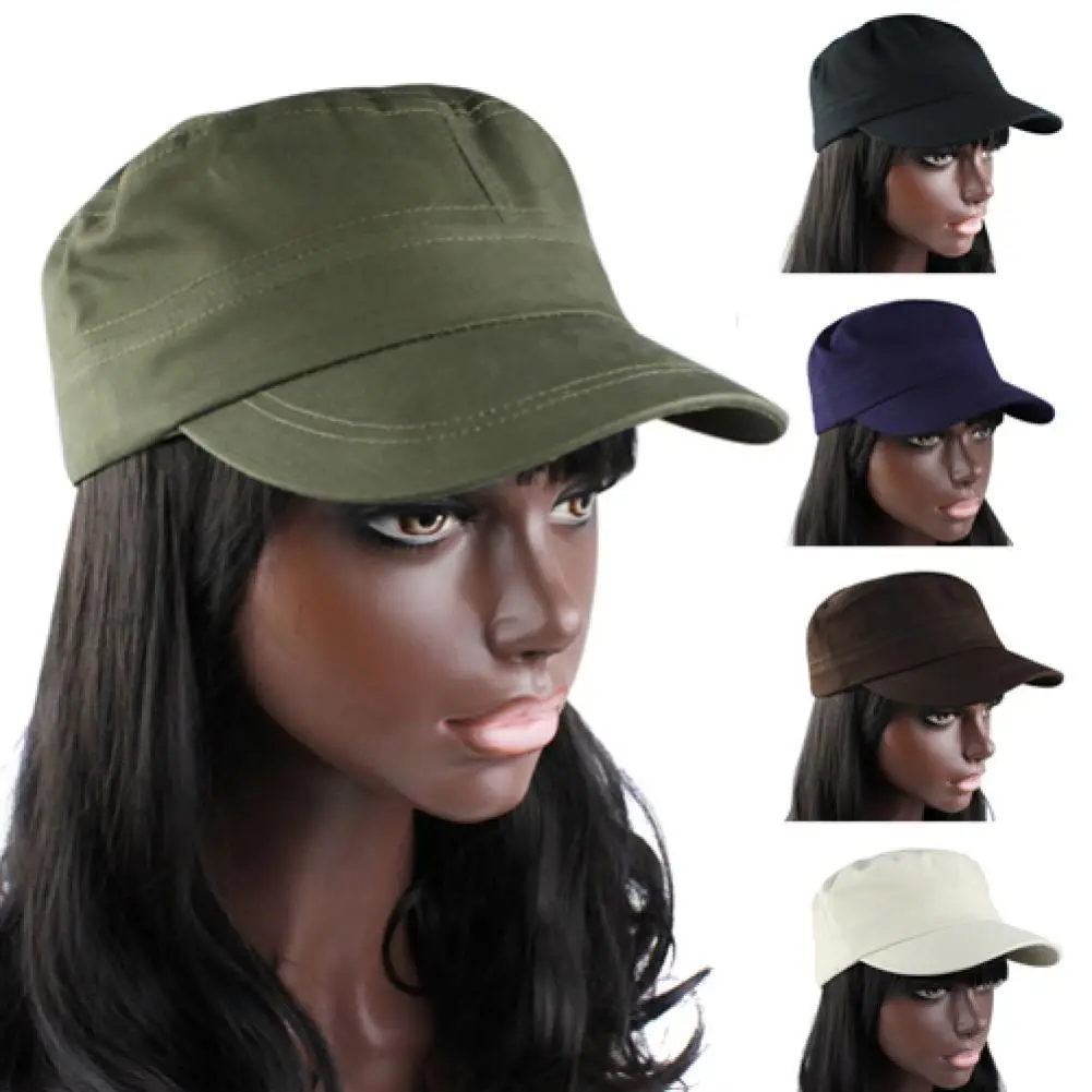 

Classic Women Men Adjustable Plain Vintage Army Military Cadet Style Cap Hat