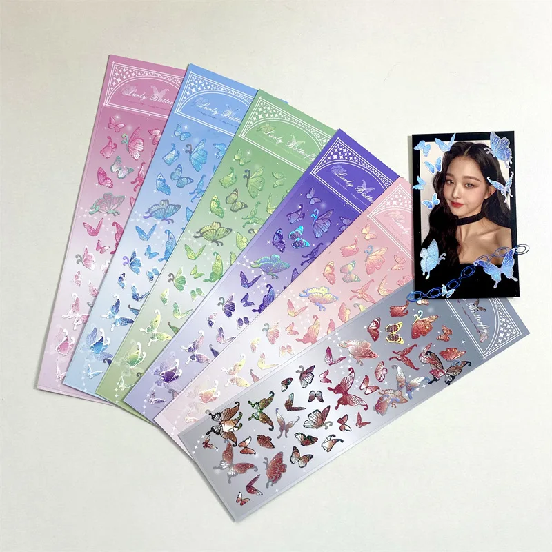 

Hot Silver Cute Dream Butterfly Laser Sticker DIY Idol Card Scrapbook Album Christmas Gift School Stationery Decorative Stickers