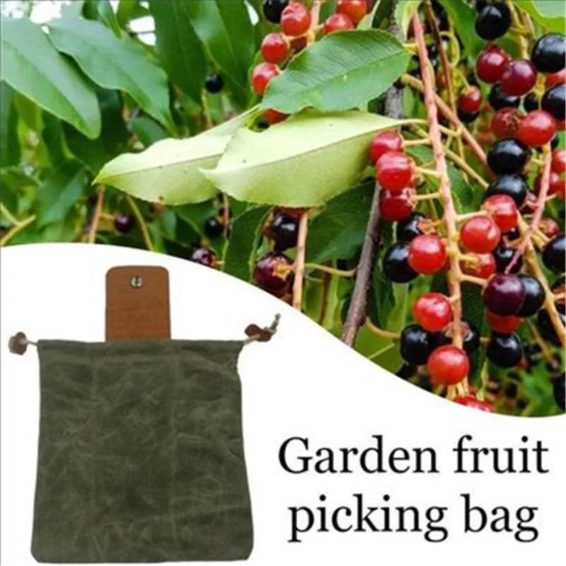 

Leather and Canvas Bushcraft Bag Garden Fruit Picking Bag Outdoor Camping Storage Bag Waist Hanging Tool Bag
