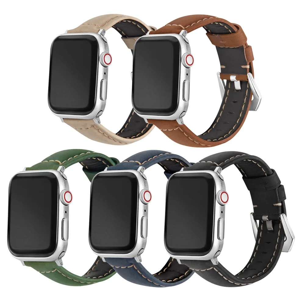 

Genuine Leather Business Watchband for iWatch 40mm 44mm 42mm 38mm Sports Strap Band For Apple Watch Series 6 SE 2 3 4 5 Bracelet