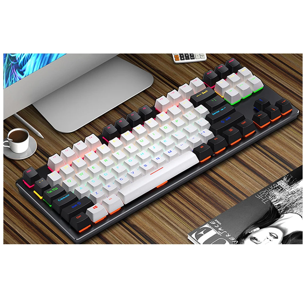 

USB Wired Gamer Blue Switch Blue Switch Gaming Mechanical Keyboard Mechanical Keyboard Luminous Gaming Keyboards