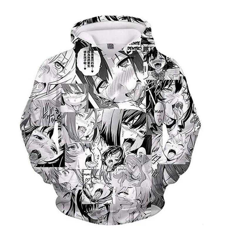 

2021 New Kawaii Ahe Hentai Face Anime Ahegao Hoodie 3d Hooded Sweatshirt Men/women Casual Hoodies Clothes