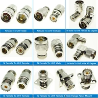 n to uhf pl259 so239 connector socket n male female to uhf male female 90 degree right angle flange panel mount coaxial adapters