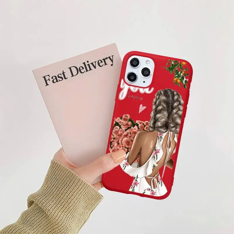 

Fashion Super Dad Mom Baby Girl Phone Case Candy Color Red for iPhone 11 12 pro XS MAX 8 7 6 6S Plus X 5S SE 2020 XR
