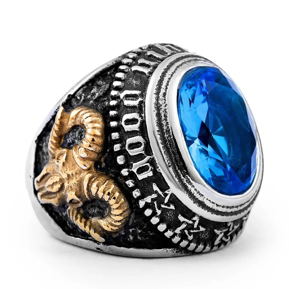 Винтажное кольцо в виде животного овчины циркония мужское готическое стиле