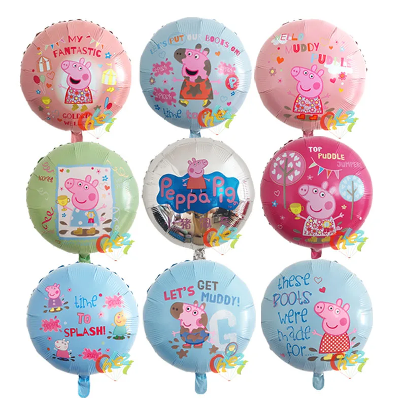 18 9 шт. PEPPAPIG гелиевый декор для вечеринки на день рождения мультяшный шар розовый Пеппа и голубой Джордж глобс детский душ детские игрушки - Цвет: 18