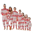 2021 Семейные рождественские одинаковые пижамы, одежда для матери, отца, детей, семейный образ, наряд, детские комбинезоны, олень, Пижама для мамы и меня