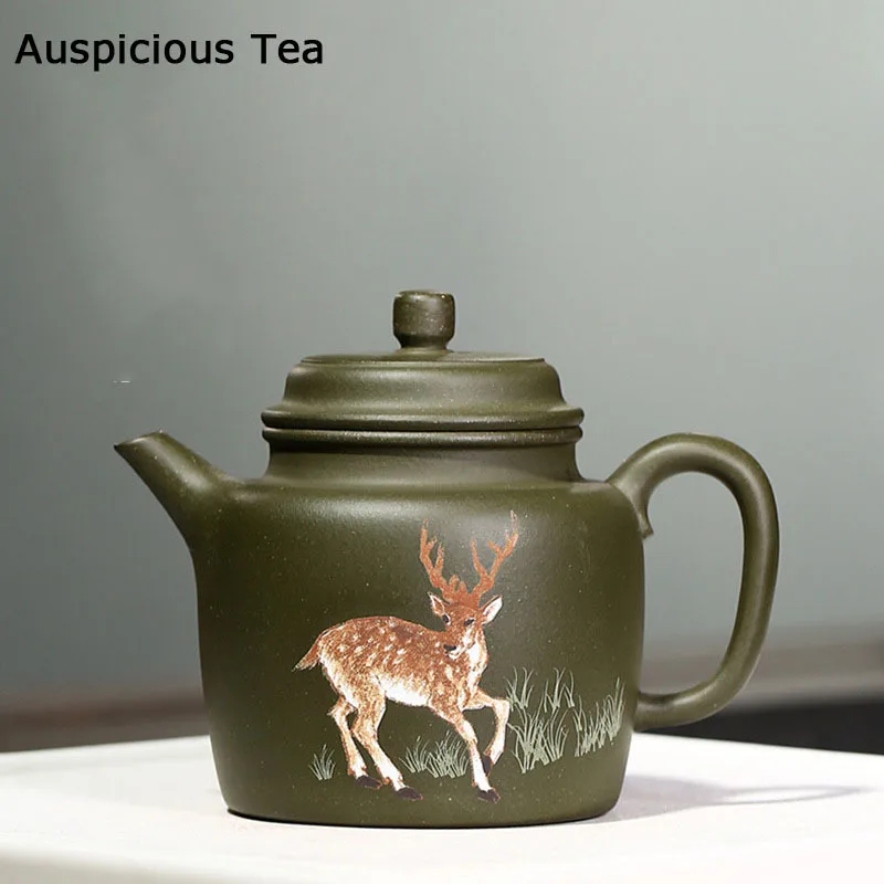 

200ml Handmade Yixing Purple Clay Teapots Raw Ore Green Mud Filter Tea Pot Household Zisha Beauty Kettle Teaware Accessories