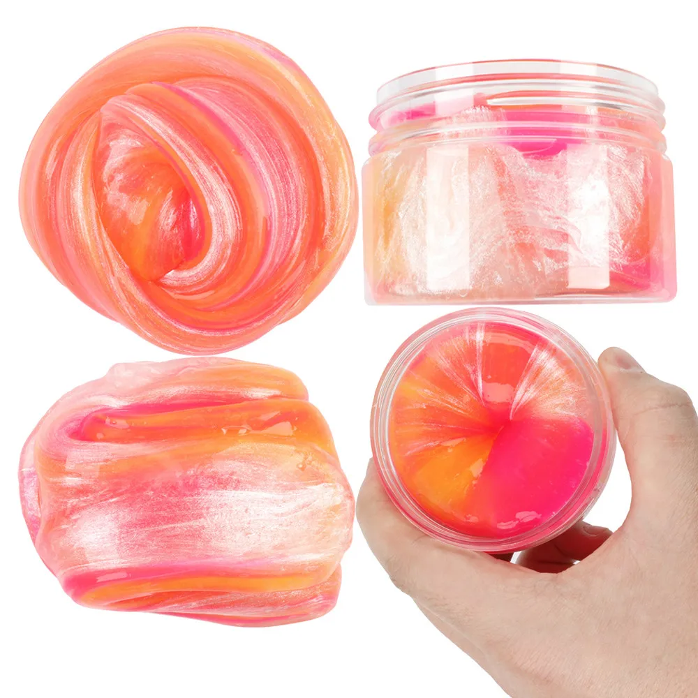 Красивая разноцветная пушистая слизь очень медленно поднимающаяся