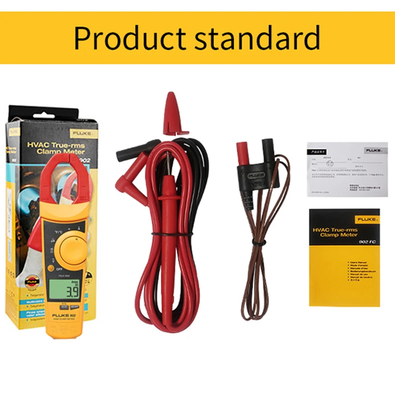 

Fluke 902 True RMS HVAC Clamp Meter with a NIST-Traceable Calibration Certificate with Data