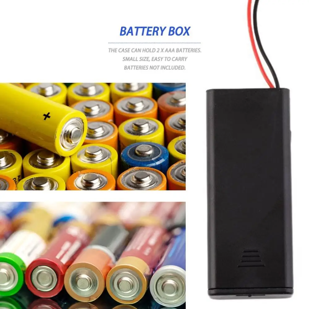 Новый 2 аккумулятора * AAA чехол для хранения коробка держатель шт. батареи с