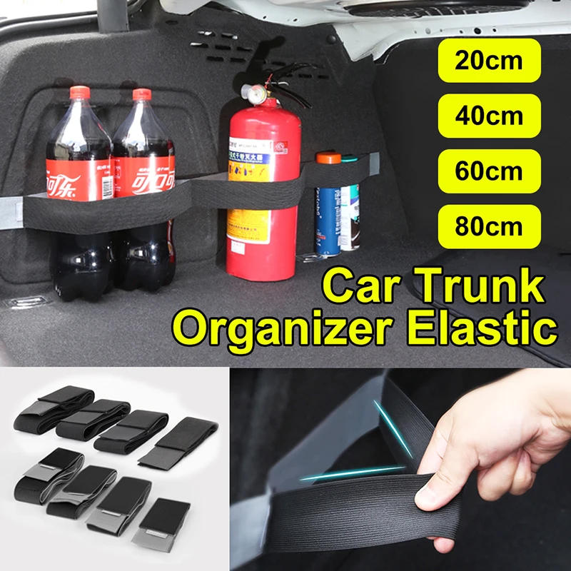 

1pc Black Car Trunk Organizer Fixing Belt Storage Bag Magic Tapes Stowing Tidying Car Organizers 20CM 40CM 60CM 80CM Accessries