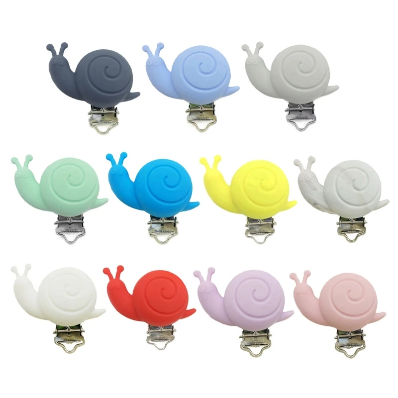 

Silicone Snails Pacifier Chain Holder Soother Nursing Clip BPA Free Teether Clip 24BE